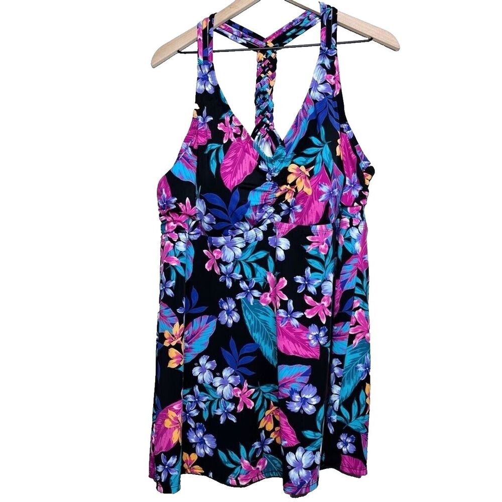 Swimsuit For All Women One Piece Dress 24 Black Plus Colorful‎ Paradise Floral